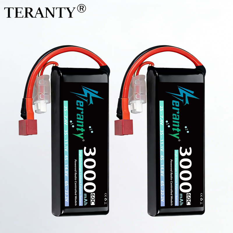 Drone Rc Board - แบตเตอรี่ลิเธียมโพลิเมอร์ TERANTY 2S 3000mAh 7.4V 60C