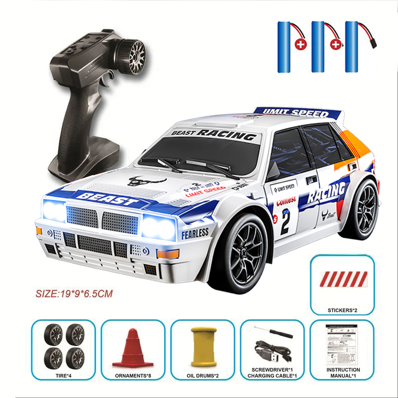 Rc Drift Car Kit - ใหม่ 4WD RC รถ 1:24 สเกลขับเคลื่อนสี่ล้อดริฟท์พร้อมการตั้งค่าความเร็วสองระดับ