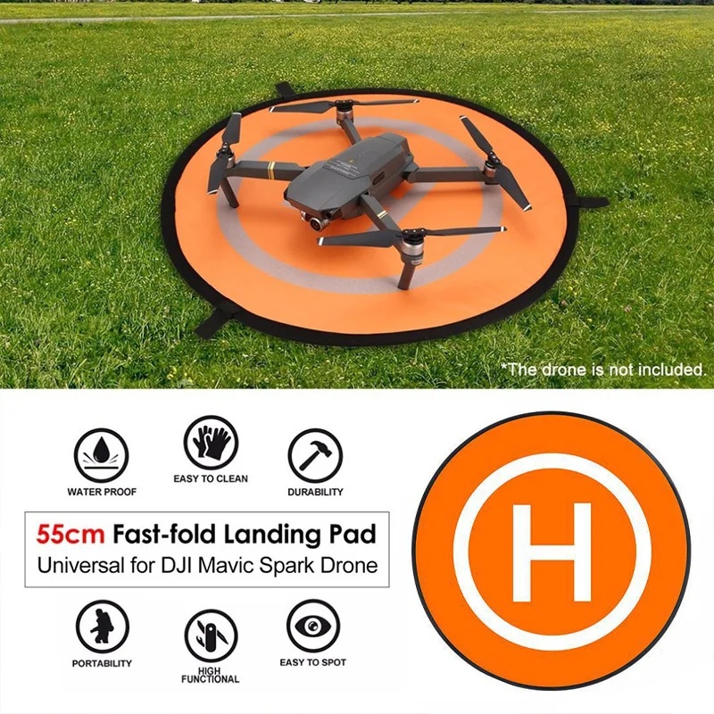 Drone Rc Land - แผ่นรองลงจอดโดรนแบบพับได้ ขนาด 55 ซม. กันน้ำ สะท้อนแสง