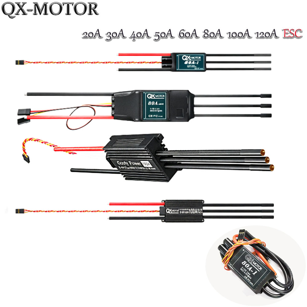 Drone Rc Board - ตัวควบคุมความเร็วแบบไร้แปรงถ่าน 20A-120A ใช้ได้กับมอเตอร์พัดลมแบบท่อ QX-MOTOR EDF สำหรับโดรน