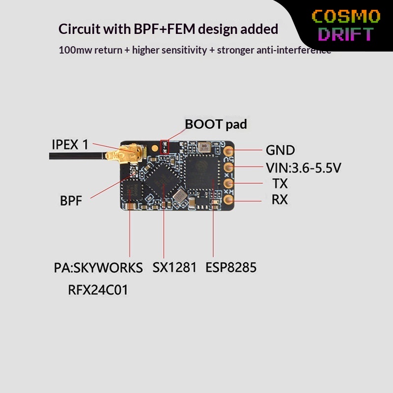 Drone Rc Board - ตัวรับสัญญาณ Hot BAYCK Expresslrs Elrs 2.4