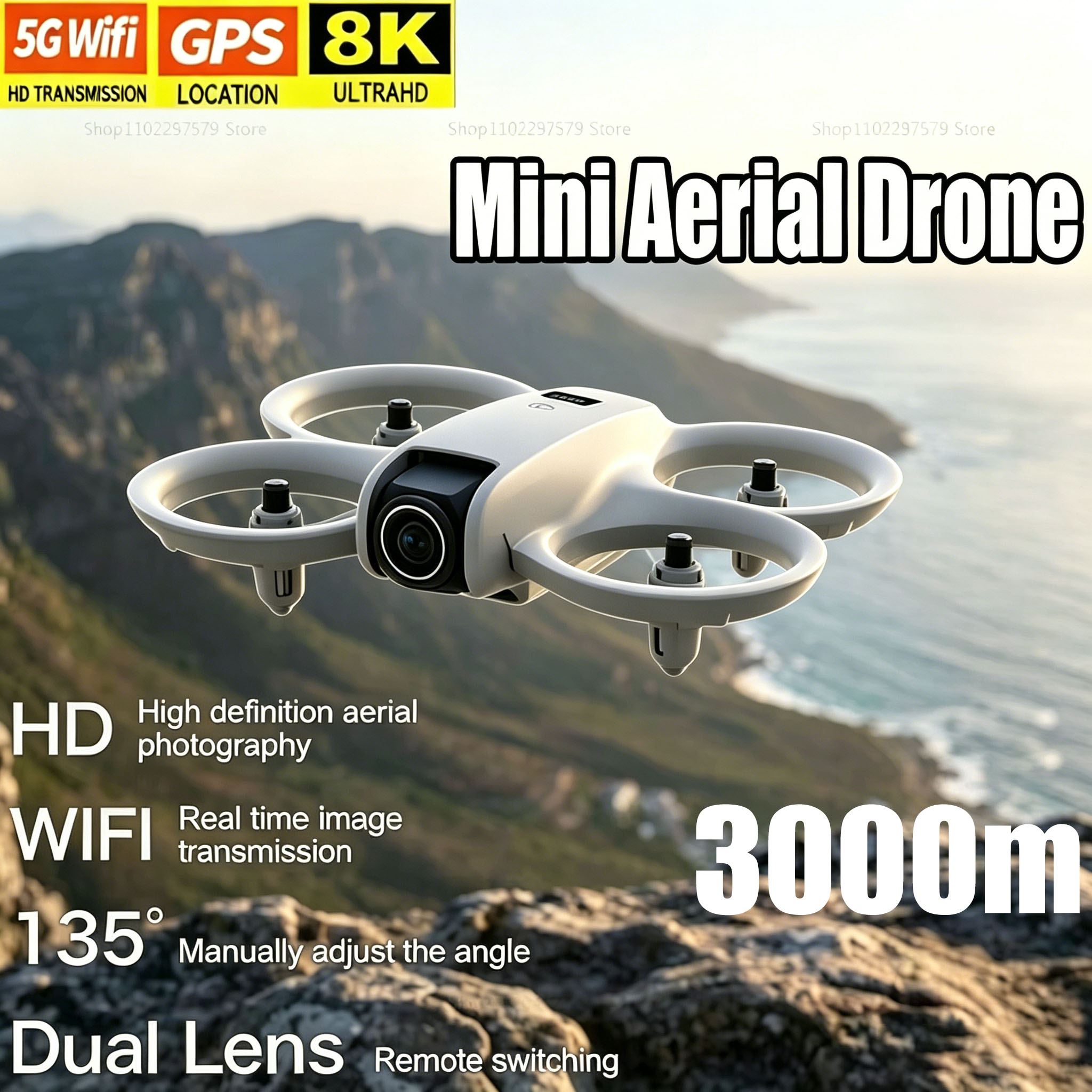 Drone Without Rc - มินิโดรนพร้อมกล้อง 8K HD FPV โดรนแบบพับได้ มอเตอร์ไร้แปรงถ่าน