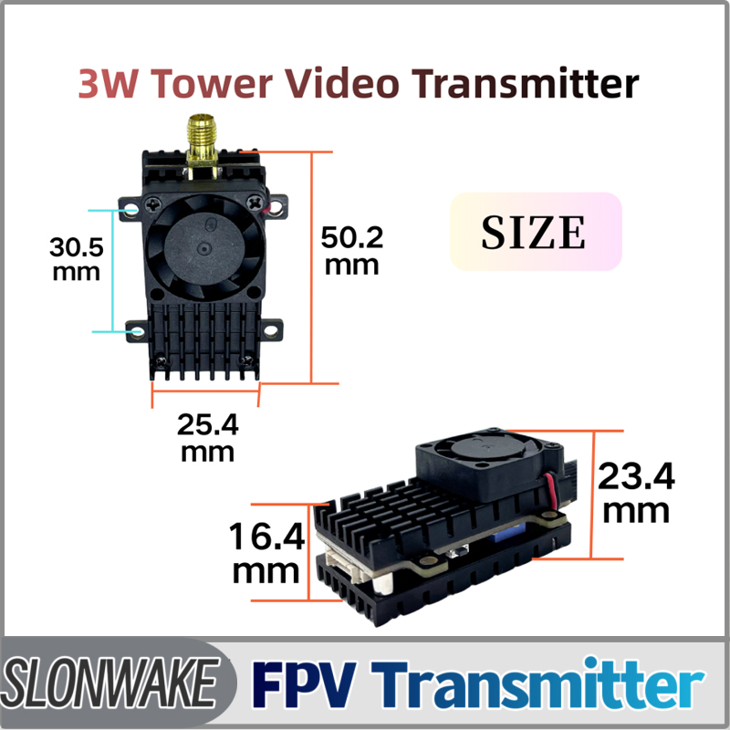 Drone Rc Remote - โมดูลส่งสัญญาณวิดีโอ SLONWAKE 5.8G 3000mW แบบจำลอง VTX