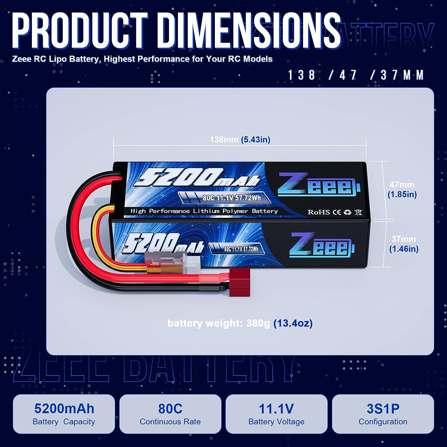 1/2ชิ้น zeee 3S 5200mAh LiPo แ - Drone Rc Land บทวิจารณ์และราคา