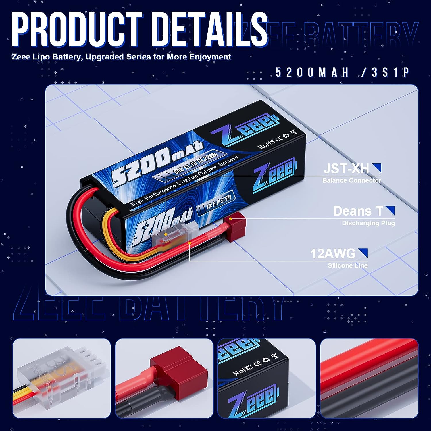 1/2ชิ้น zeee 3S 5200mAh LiPo แ - Drone Rc Land บทวิจารณ์และราคา