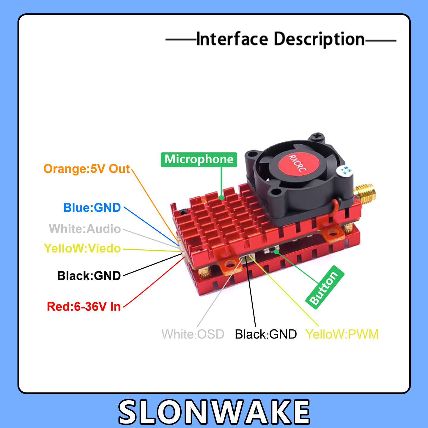 SLONWAKE 5.8G 2W VTX FPV กล้อง - Drone Rc Board บทวิจารณ์และราคา