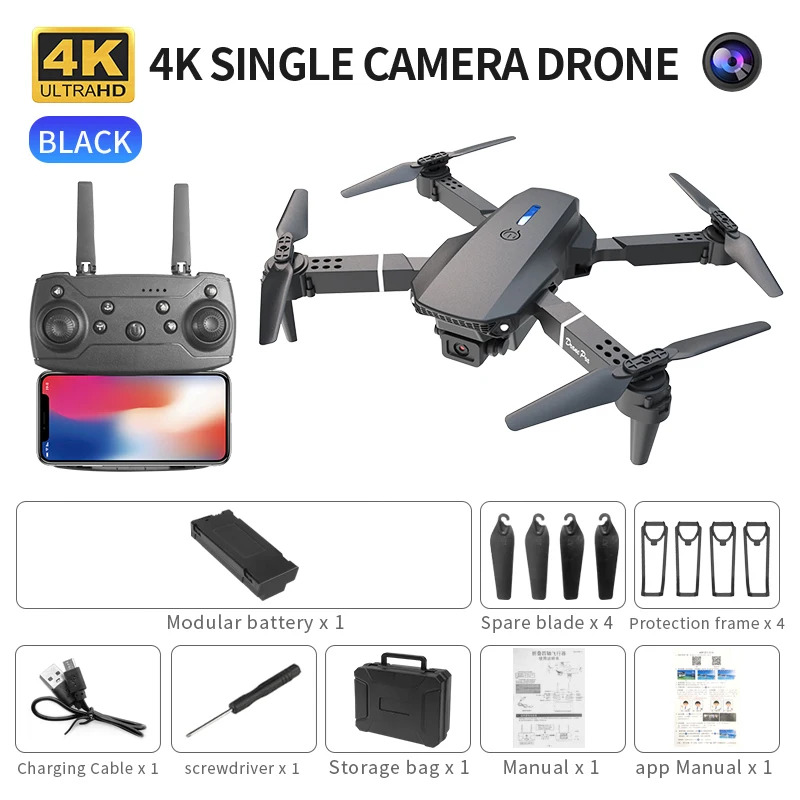 โดรนพับได้อัจฉริยะ E88 Pro รอง - Drone Rc Team City บทวิจารณ์และราคา